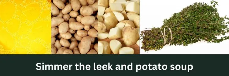 Simmer the leek and potato soup